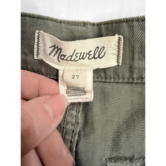 Madewell Women's Darted Barrel Pants Olive Green Size 27 - Picture 4 of 10